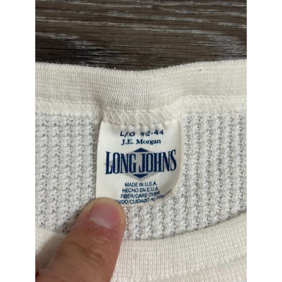 Vintage 90s J.E. Morgan Long Johns Thermal Long Sleeve Made In USA - Men’s Large - Picture 2 of 6